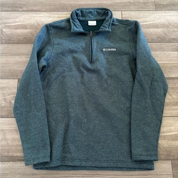 Men’s Green Columbia 1/4 Zip Up Sweater Size Medium Hiking Outdoors Skii - Picture 1 of 5